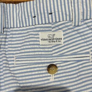 Vineyard Vines Boys Seersucker Striped Pants - Blue and White, size 8